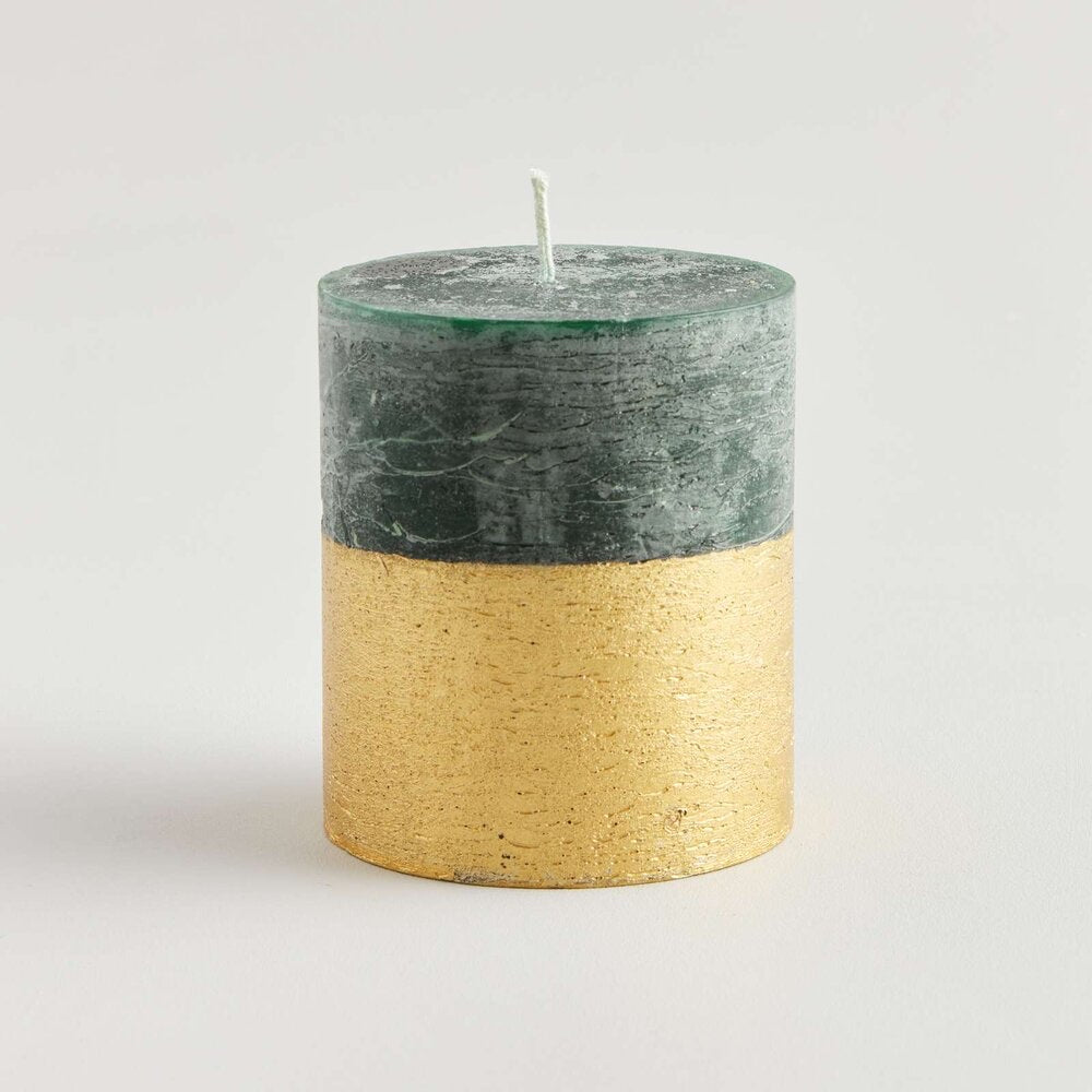 Gold Half Dipped Pillar Winter Thyme