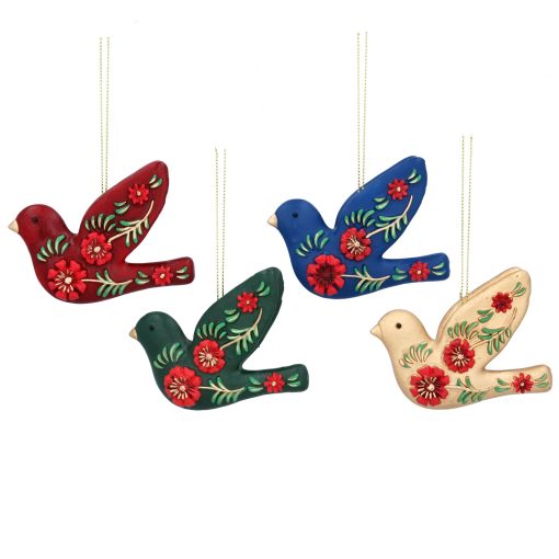 Folk Art Resin Bird; 4 assorted designs
