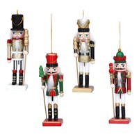 Wood Nutcracker Decoration, Large; 3 assorted