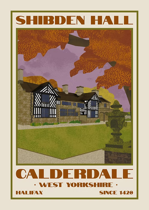 Shibden Hall A3 Print - Ellie Way