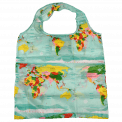 Recycled Foldaway Shopper Bag - World Map