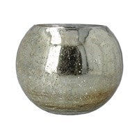 Gold Mirrored Round Glass Vase