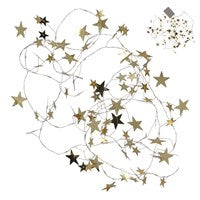 Gold Metal Stars Lights Garland
