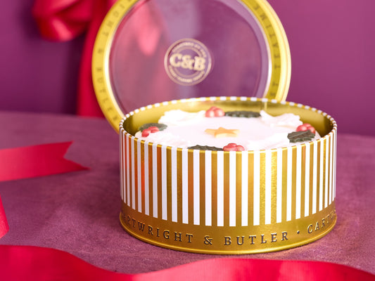 Cartwright & Butler Merry Christmas Iced Round Cake in Tin
