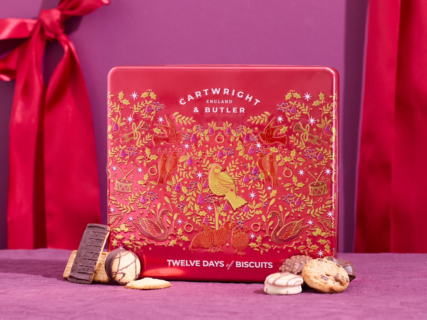 Cartwright & Butler 12 Days of Christmas Chocolate Biscuits Assortment Tin 200g