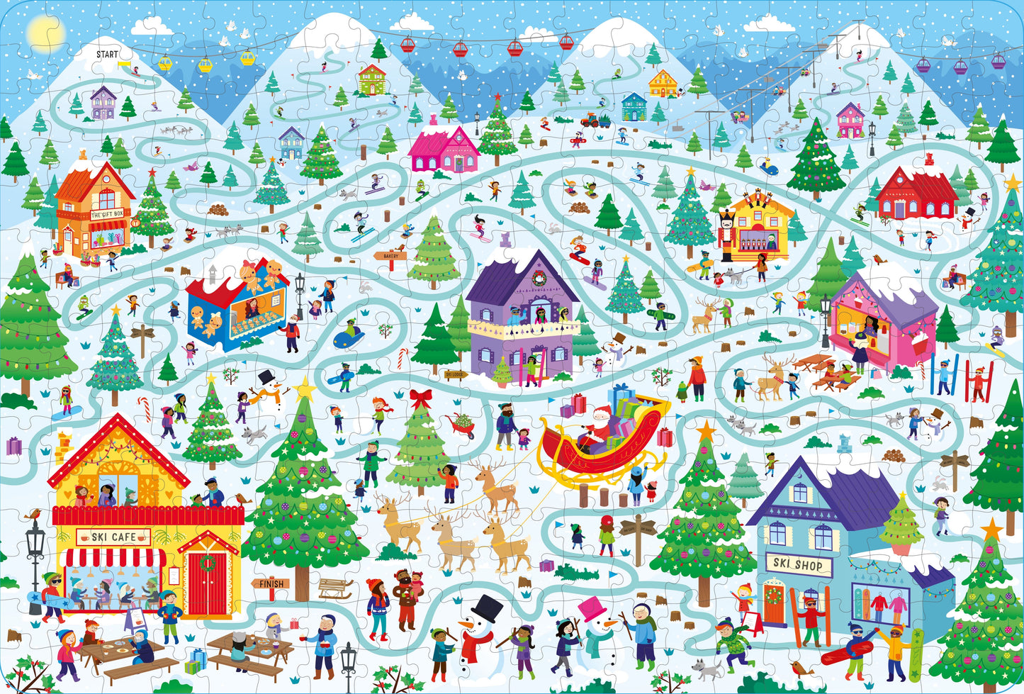 Usborne Book & Jigsaw: Christmas Maze (300 piece puzzle)