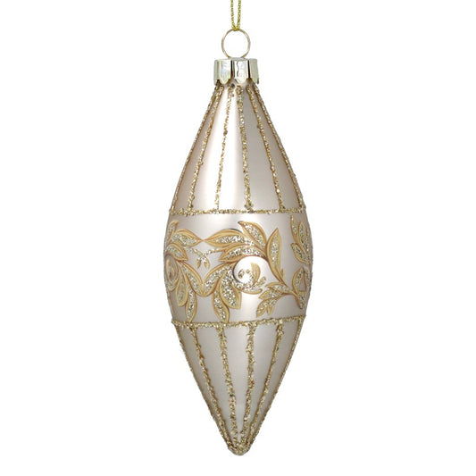 Matt Pale Gold Rococo Glass Teardrop
