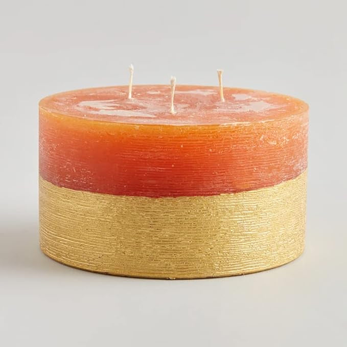Gold Half Dipped Multiwick Orange and Cinnamon