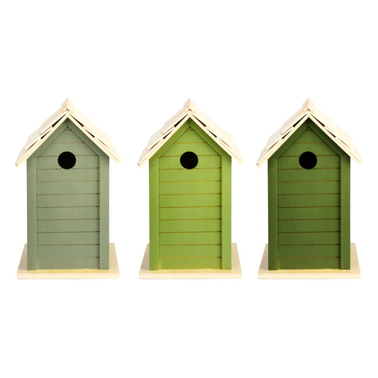 Green Pine and Ply Wooden Bird House
