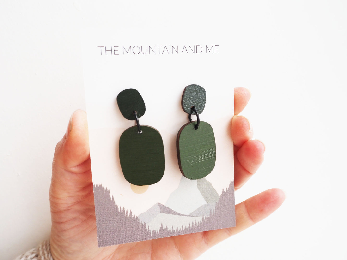 Dangle Two Tier Earrings Green