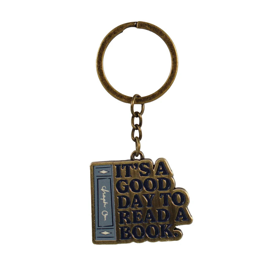It's A Good Day to Read a Book Metal Keyring