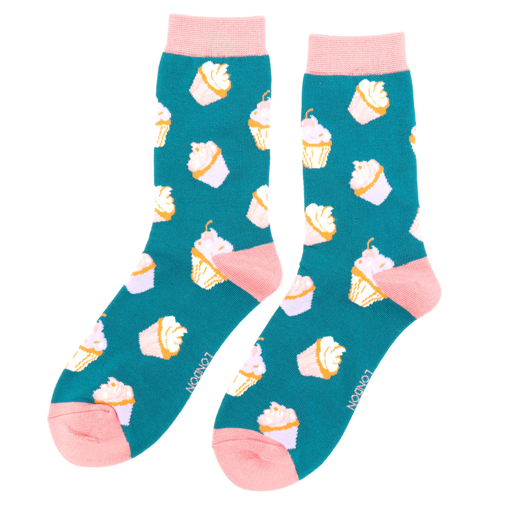 Cupcake Socks, Teal