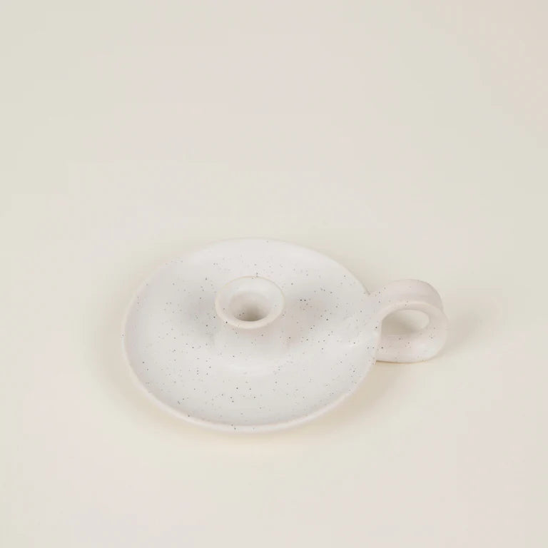 White Speckled Mini Candle Holder