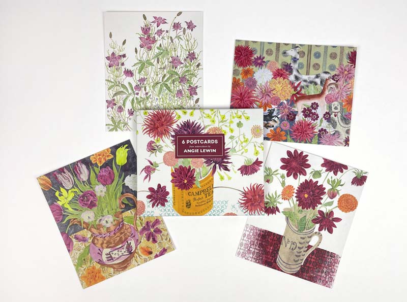 Angie Lewin watercolour postcard wallet