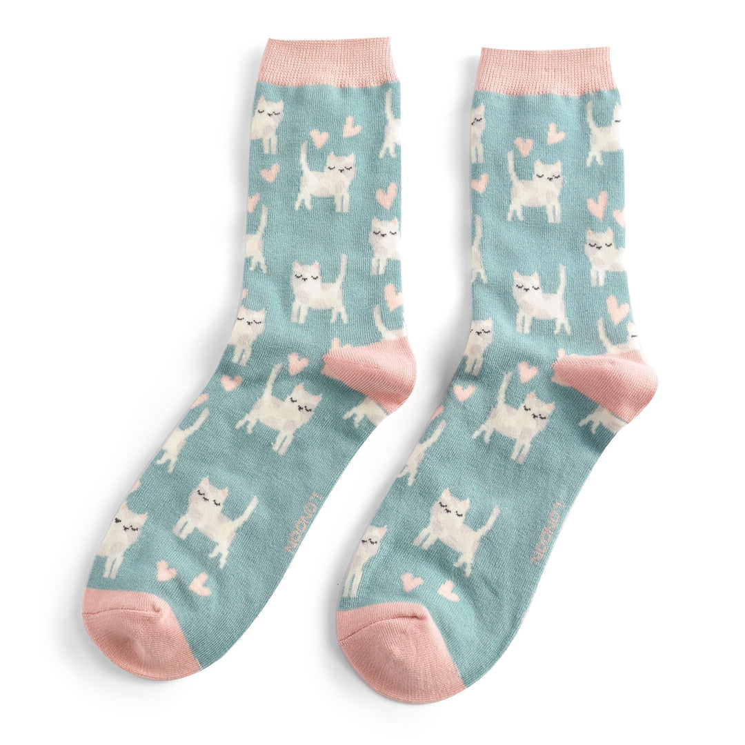 Sleepy Cats Duck Egg Socks