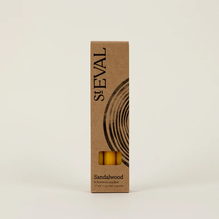 Sandalwood, ½" x 6" Mini Fragranced Candles
