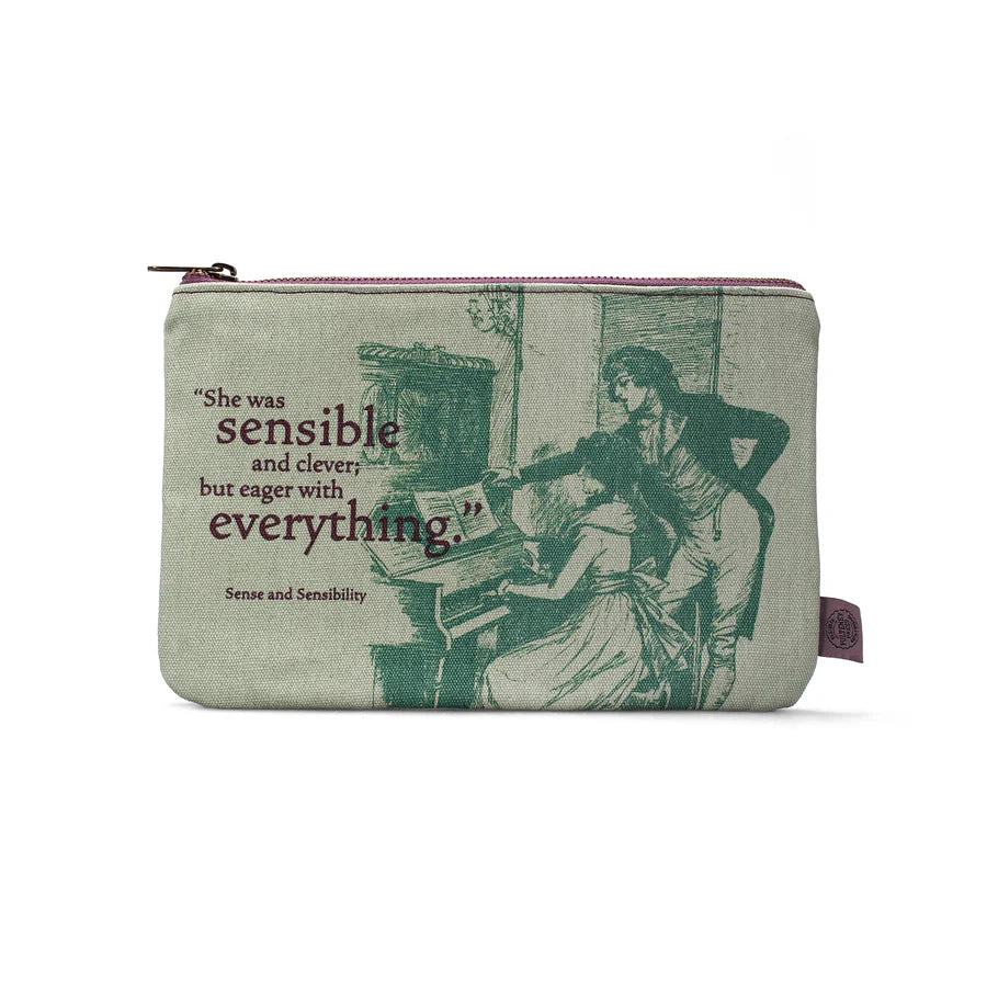 Sense and Sensibility Cotton Zip Top Pouch