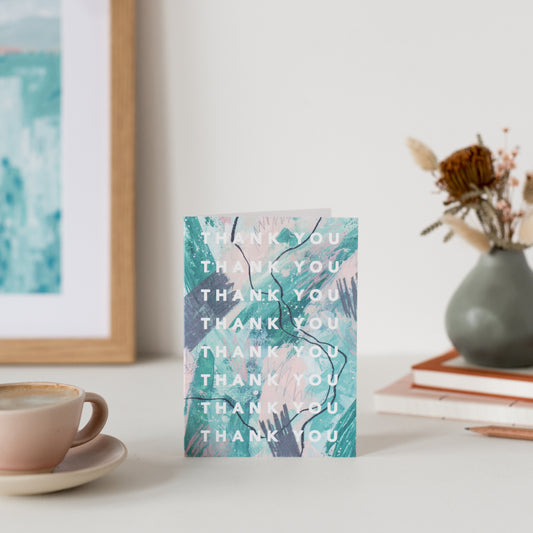 Thank You Peach Green Wash - Joy Jen Studio