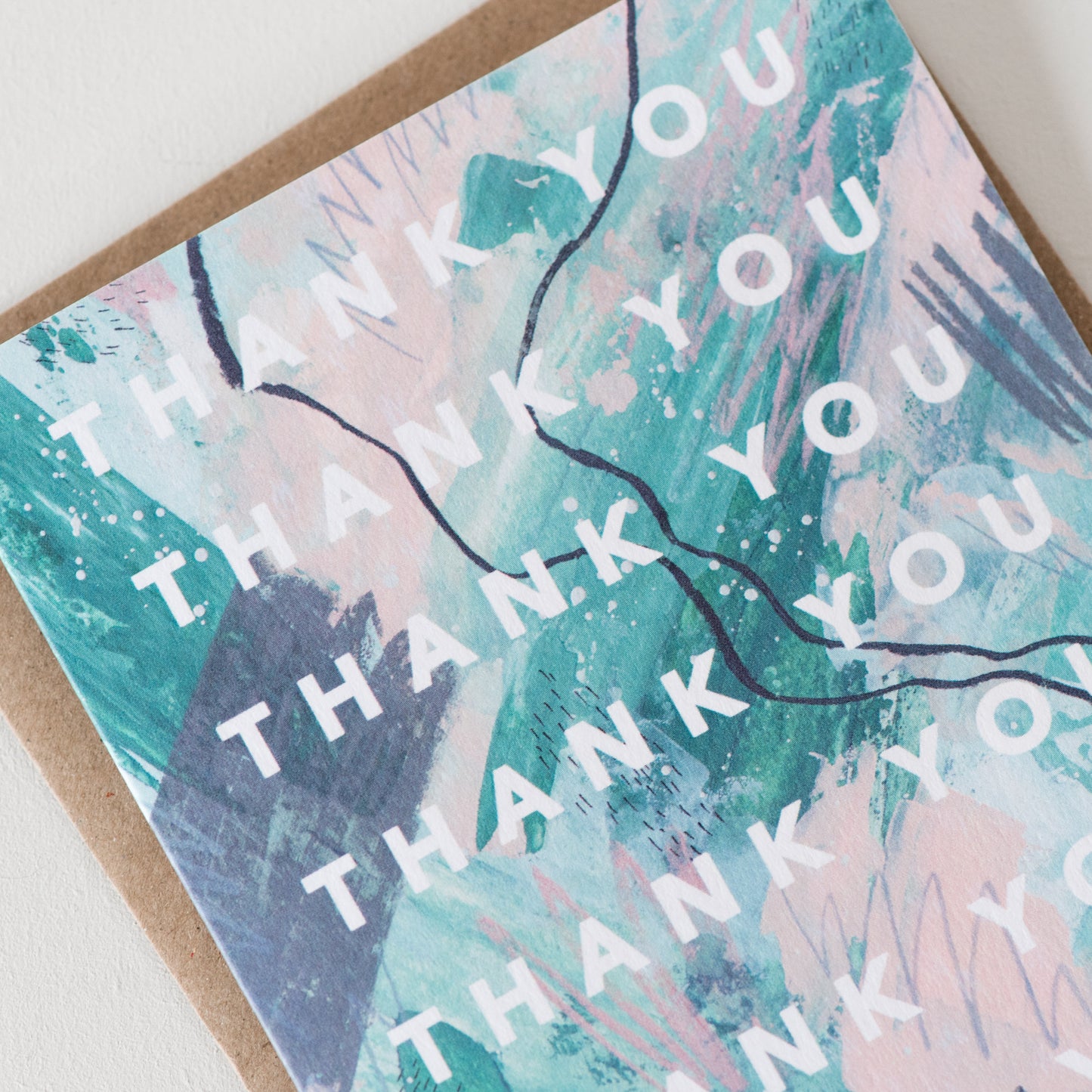 Thank You Peach Green Wash - Joy Jen Studio