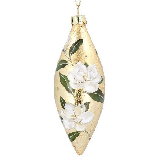 Antique Gold Glass Magnolia Olive