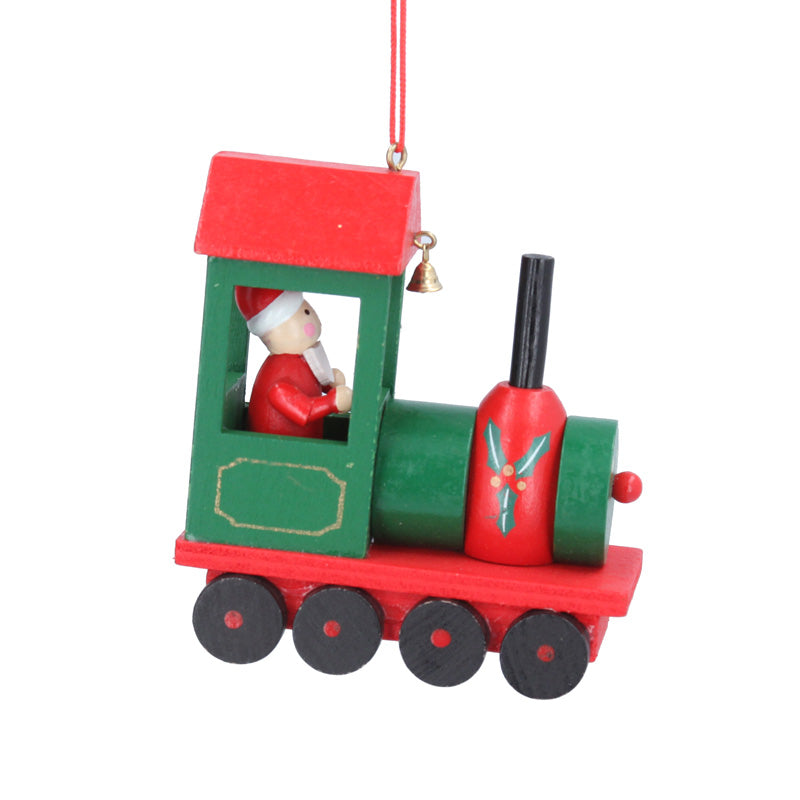 Wood Santa in Train decoration