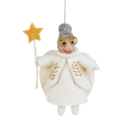 Handmade Felt Faith the Fairy Godmother Hanging Christmas Decoration