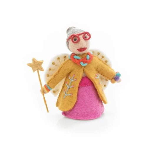 Handmade Felt Funky Fairy Godmother Christmas Tree Topper