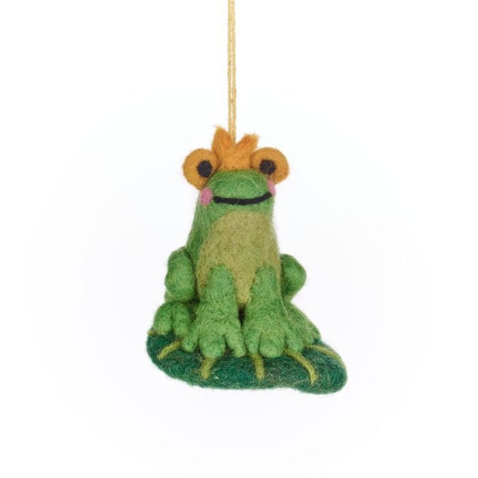 Handmade Felt Prince The Frog Hanging Christmas Decoration