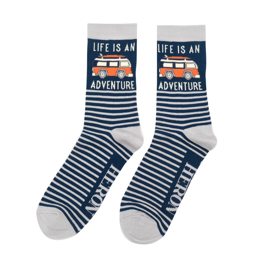 Men's Adventure Van Socks, Navy