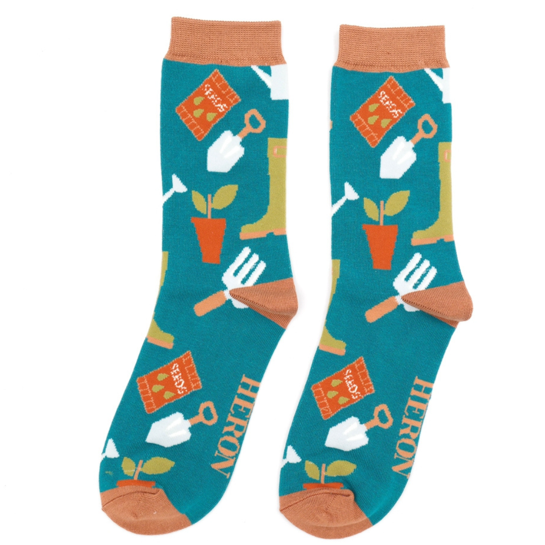 Men's Gardening Gear Socks, Teal