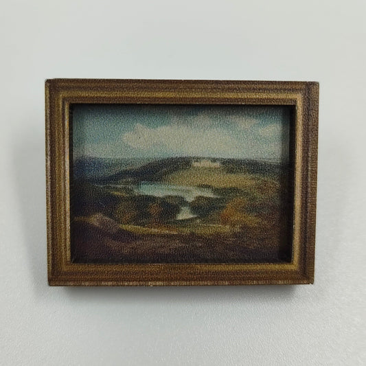 Wooden Pin Badge - Harewood House from the South by JMW Turner