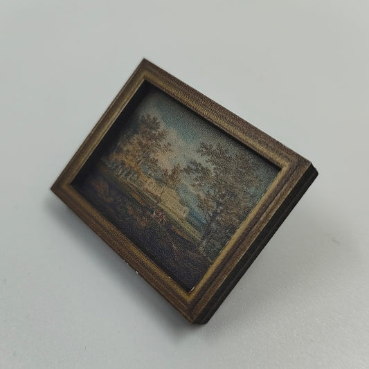 Wooden Pin Badge - Harewood House from the North East by JMW Turner