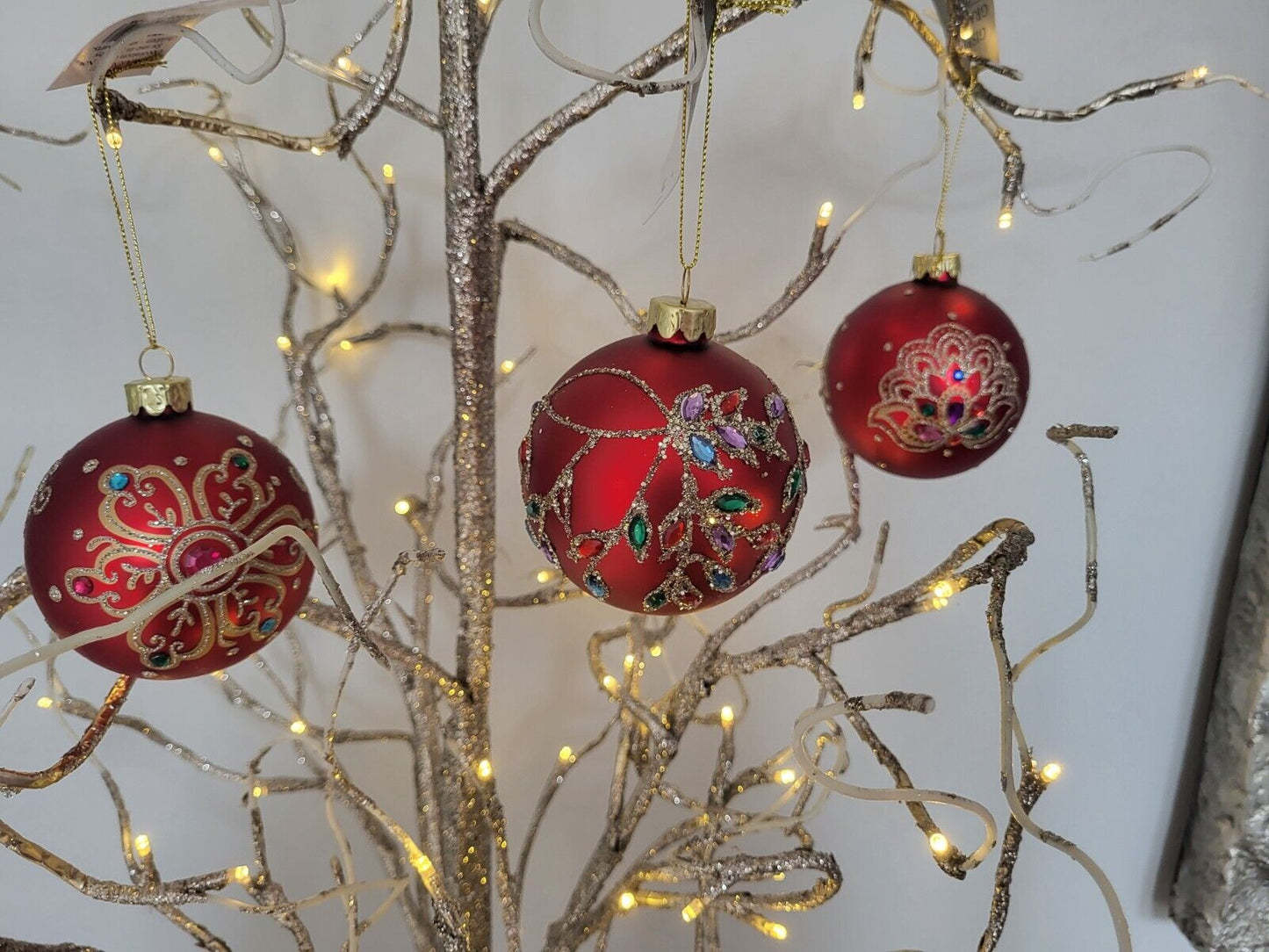 Matt Red Multi Jewel Design Ball; assorted