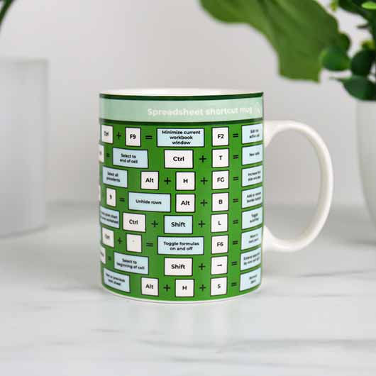 Novelty Spreadsheet Shortcut Mug