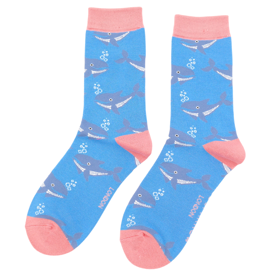 Whale Socks, Sky Blue