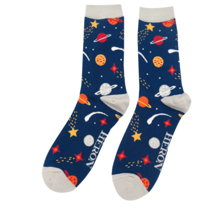 Mr Heron Socks - Space, Navy
