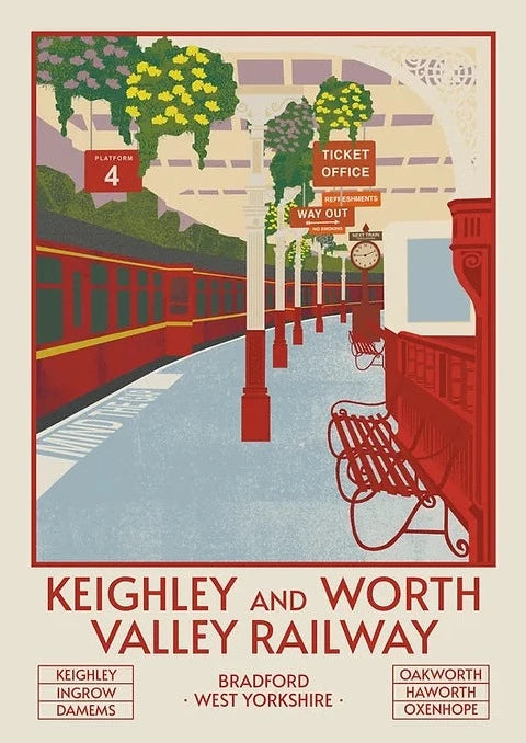 Keighley Valley Worth Railway A4 Print - Ellie Way