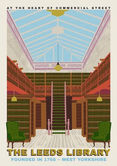 Leeds Library A3 Print - Ellie Way