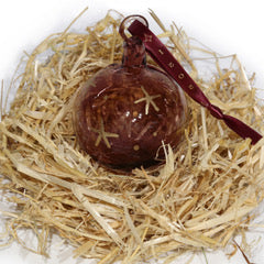 Bethlehem Gold Star Plum Glass Bauble