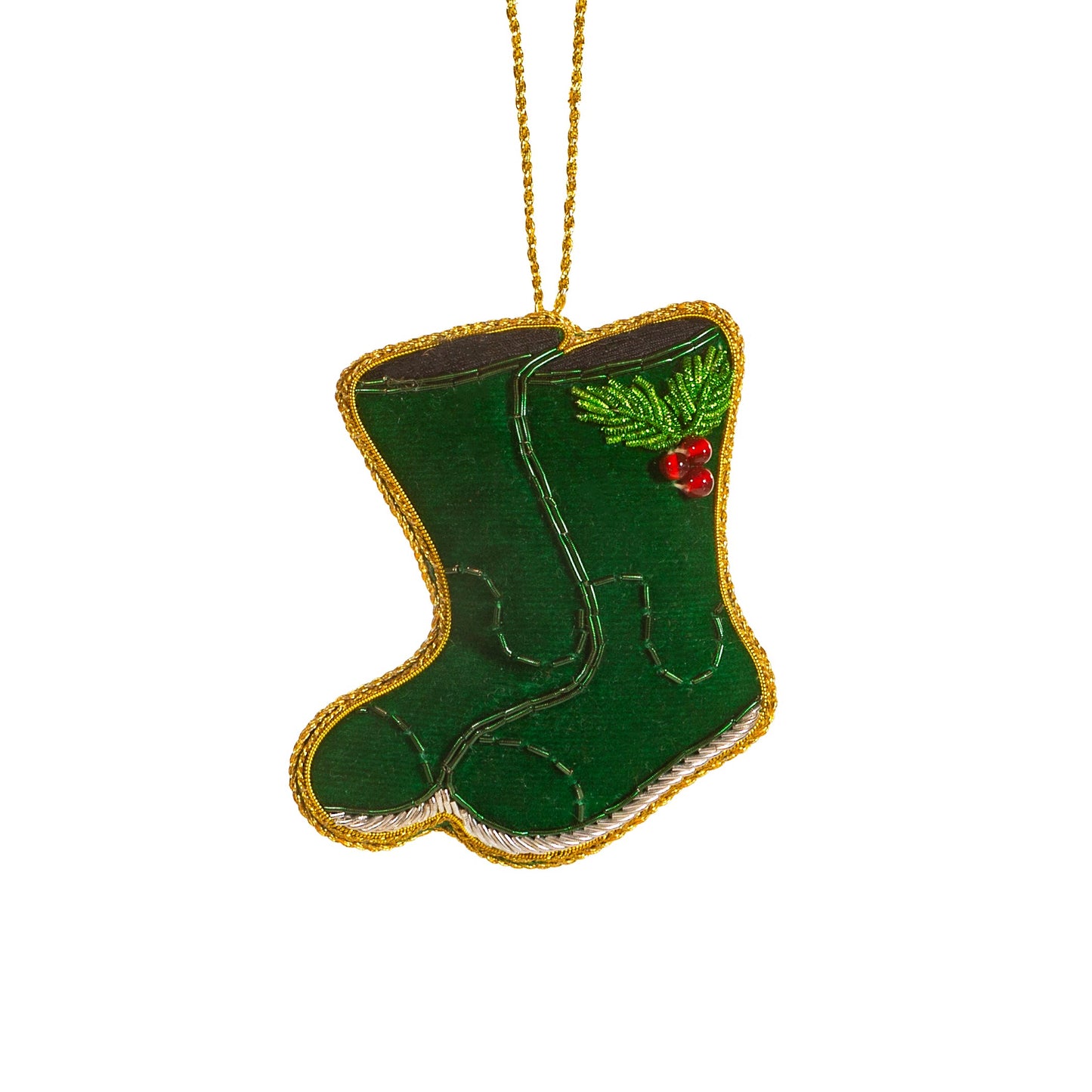 Wellington Boots Zari Wire & Fabric Decoration