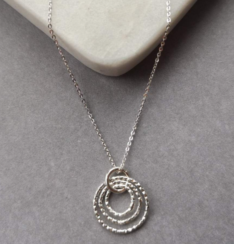 Bubble Silver Hoop Necklace by Ami Hallgarth