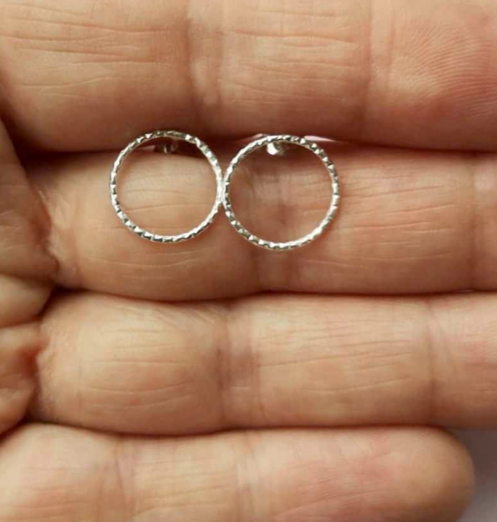 Bubbly Sparkly Silver Stud Earrings by Ami Hallgarth