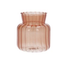 Burnt Orange Ribbed Bud Vase