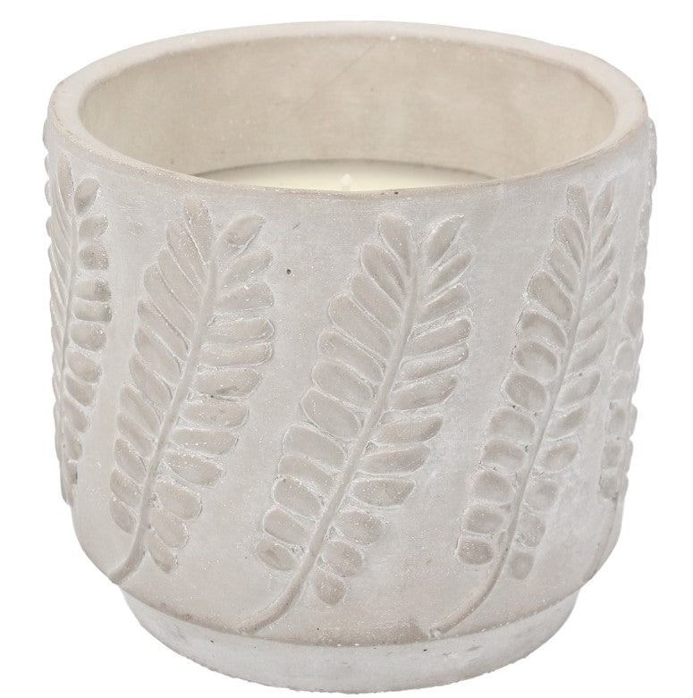 Concrete Citronella Candle 13.5cm - Leaf Wrap
