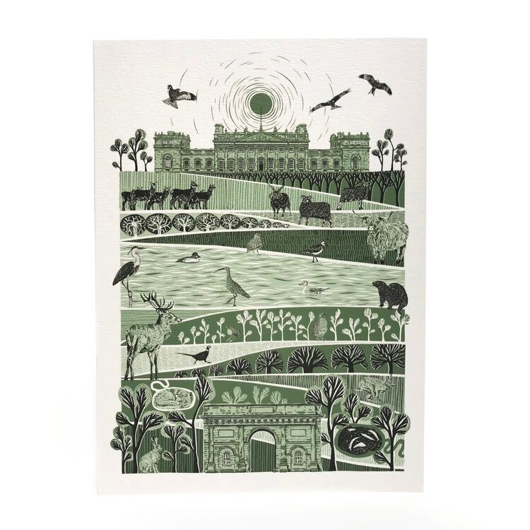 Folded Forest Harewood House Card