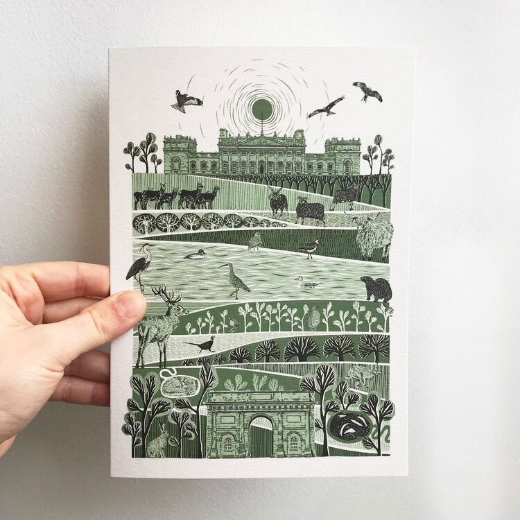 Folded Forest Harewood House Card