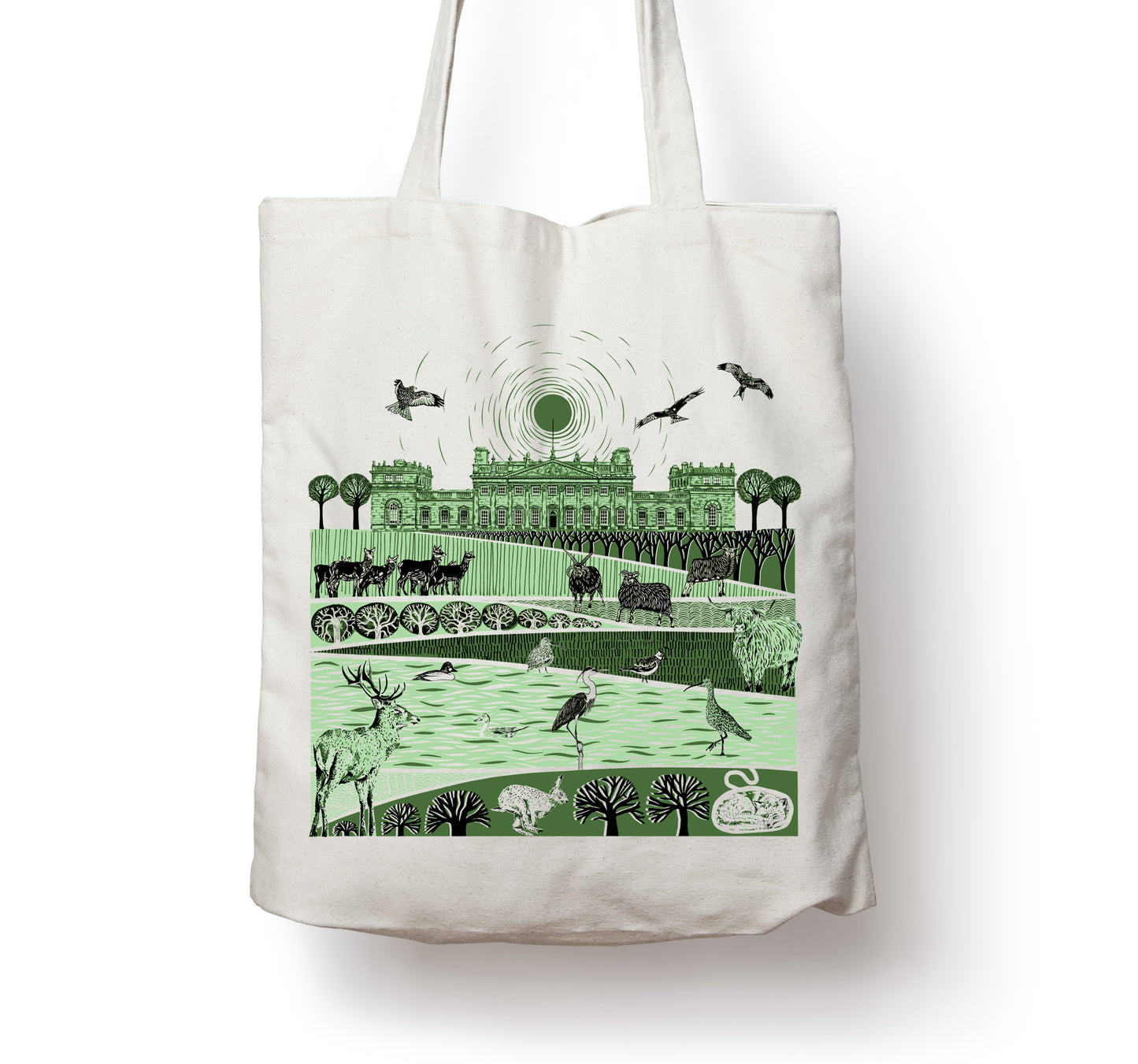 Folded Forest Harewood Tote bag
