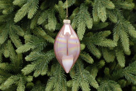 13cm pink iridescent glass olive