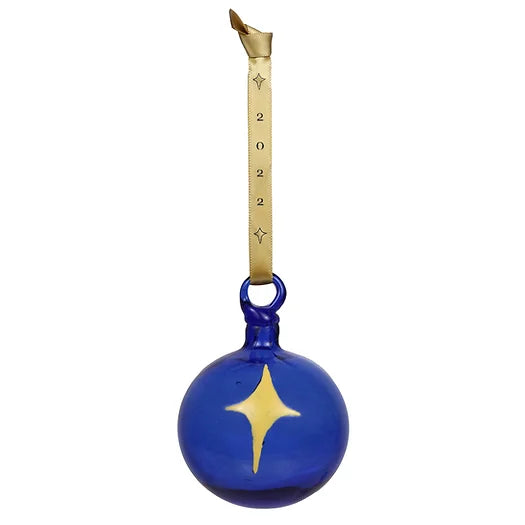 Bethlehem Blue Star Glass Bauble
