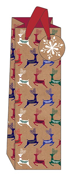 Reindeer Bottle Gift Bag